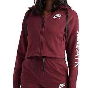 Nike Air Women's Full-Zip Fleece Hoodie Burgundy Red